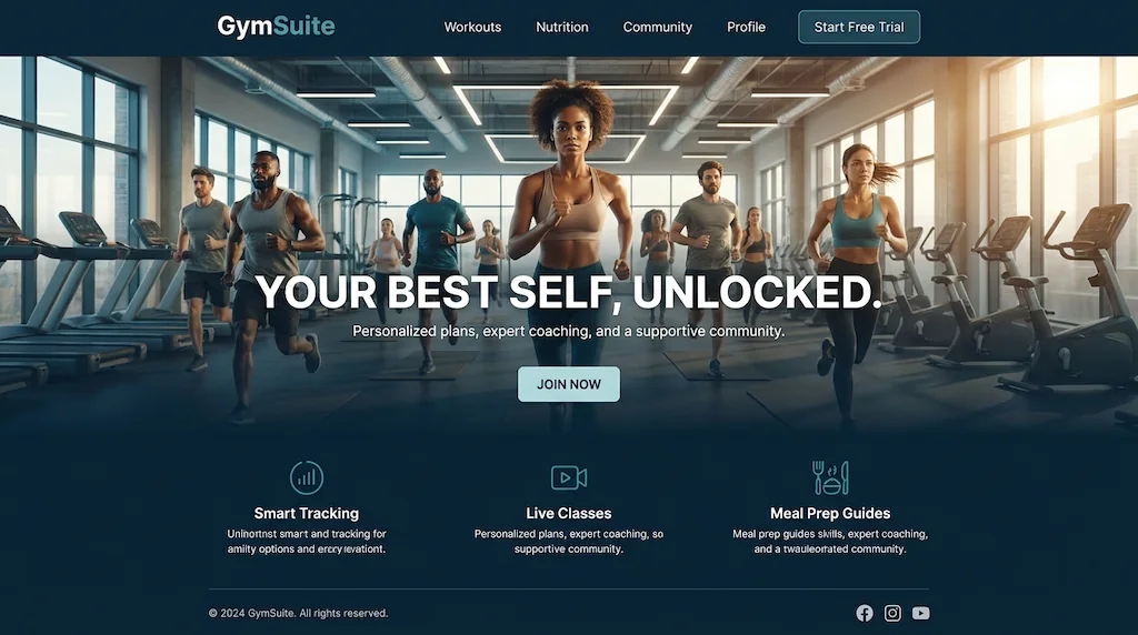 Gym dashboard sample screenshot