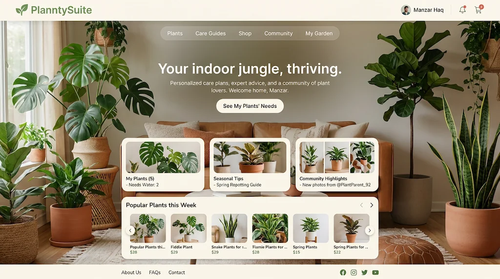 Planty dashboard sample screenshot